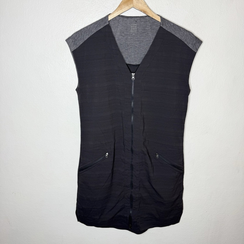 Title Nine Timely Tunic Gray Dress Zip Front Outdoor Granola Girl Women's Small